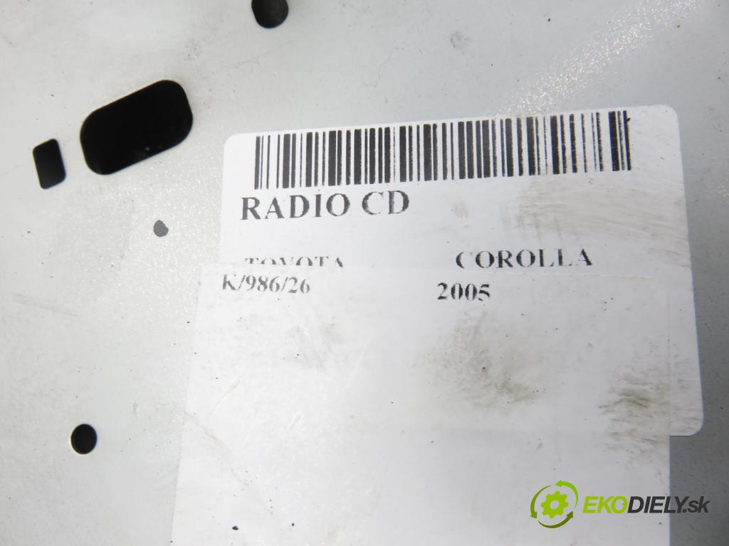 TOYOTA COROLLA Verso (ZER_, ZZE12_, R1_) MINIVAN 2005 85,00 2.0 D-4D (CUR10_) - 1CD-FTV 1995,00 RADIO CD 861200F010
