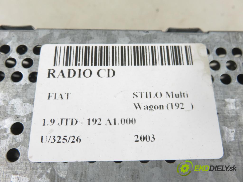 FIAT STILO Multi Wagon (192_) KOMBI 2003 85,00 1.9 JTD - 192 A1.000 1910,00 RADIO CD 735296997