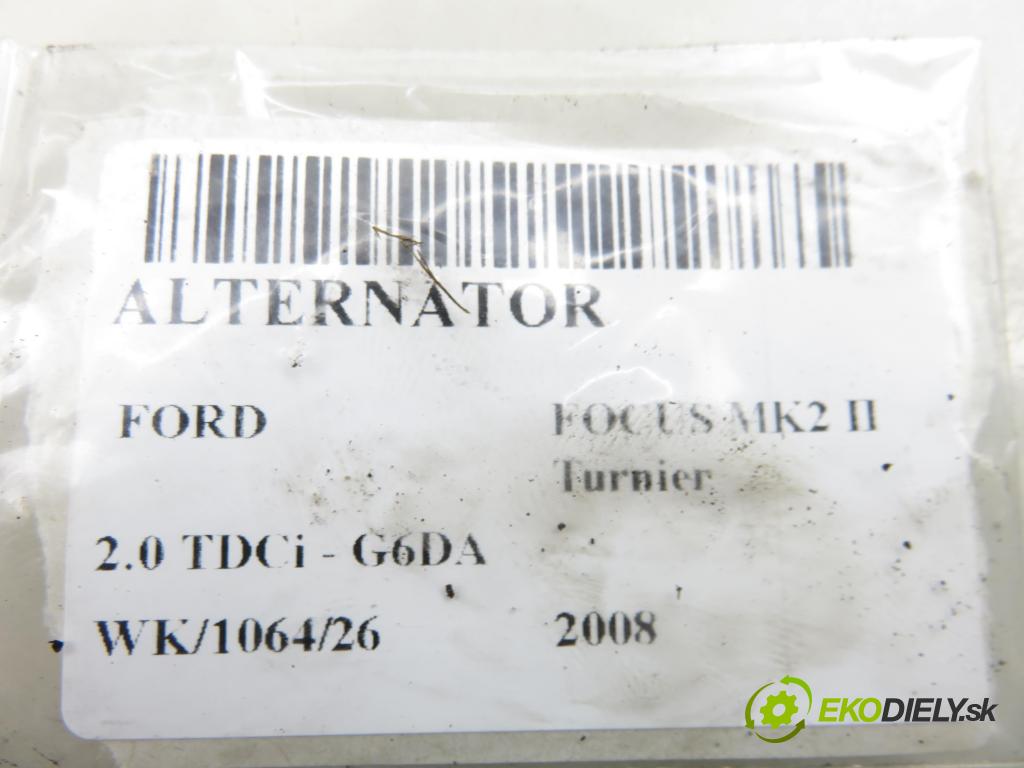 FORD FOCUS II Turnier (DA_, FFS, DS) KOMBI 2008 100,00 2.0 TDCi - G6DA 1997,00 Alternátor A6010PR (Alternátor)