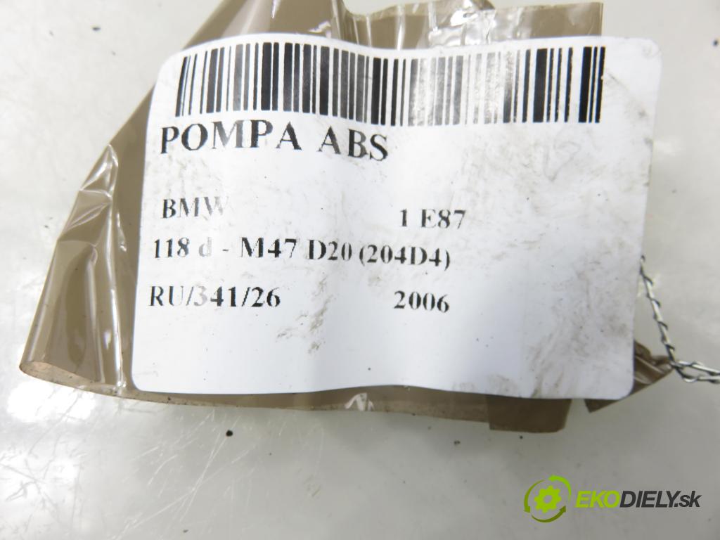 BMW 1 (E87) HB 2006 90,00 118 d - M47 D20 (204D4) 1995,00 Pumpa ABS 6769779 ; 10096008293 ; 6769778 (Pumpa ABS)