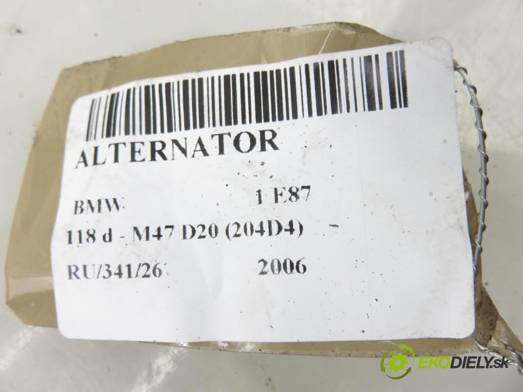 BMW 1 (E87) HB 2006 90,00 118 d - M47 D20 (204D4) 1995,00 Alternátor 7797519 ; TG15C027 (Alternátor)