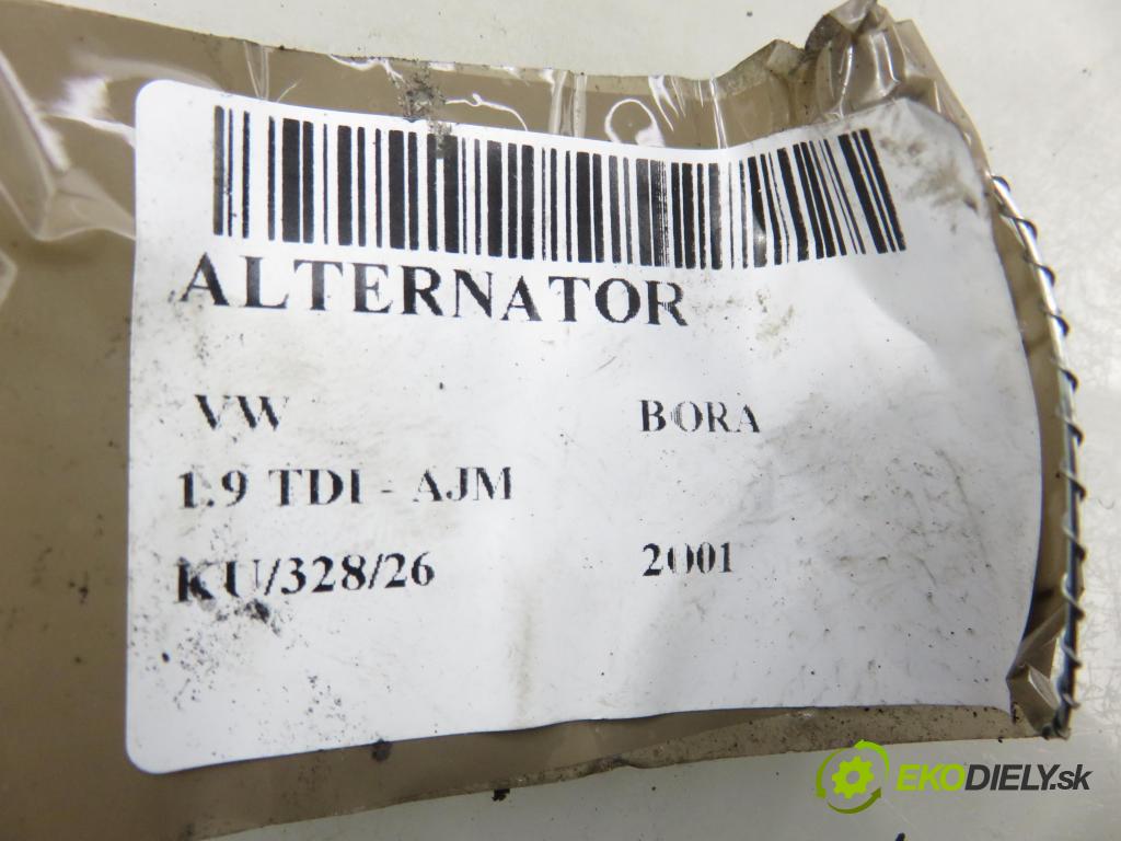 VW BORA (1J2) SEDAN 2001 85,00 1.9 TDI PD 115 - AJM 1896,00 Alternátor 038903023L ; 0124325001 (Alternátor)