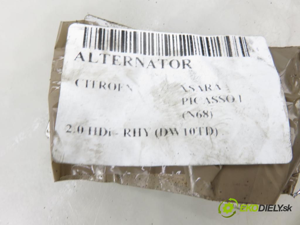 CITROEN XSARA PICASSO (N68) MINIVAN 2001 66,00 2.0 HDi - RHY (DW10TD) 1997,00 Alternátor 9645907580 ; 2542564A (Alternátor)