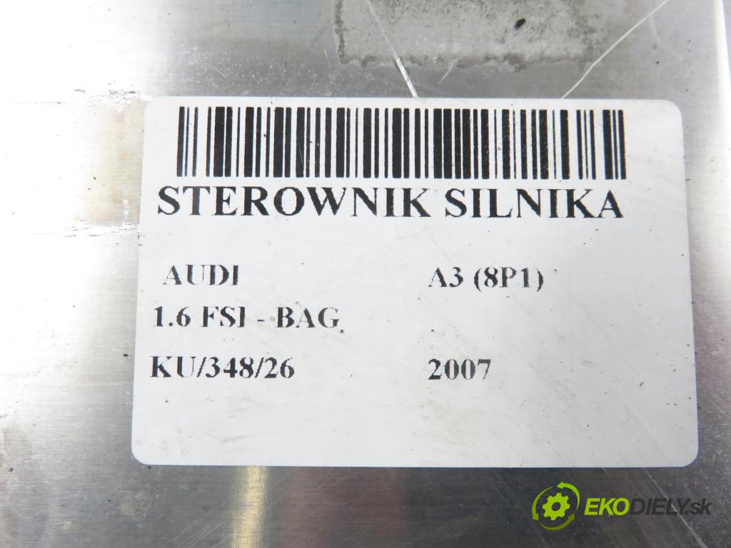 AUDI A3 (8P1) HB 2007 85,00 1.6 FSI - BAG 1598,00 Riadiaca jednotka Motor 03C906056AE ; 0261S02021