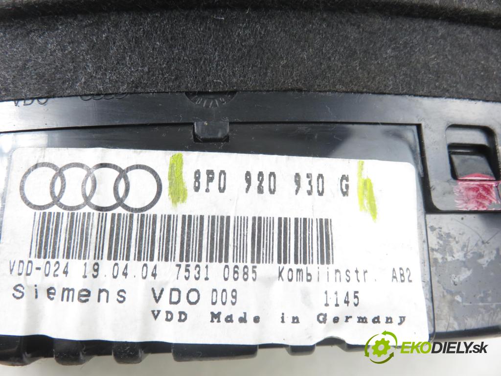 AUDI A3 (8P1) HB 2007 85,00 1.6 FSI - BAG 1598,00 prístrojovka elektrický 8P0920930G