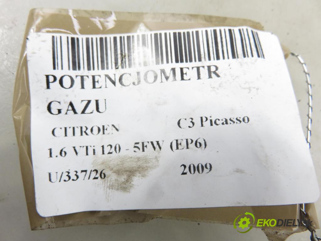 CITROEN C3 Picasso MINIVAN 2009 88,00 1.6 VTi 120 - 5FW (EP6) 1598,00 potenciometr plynového pedálu 968138398000 ; 6PV00994913 (Potenciometr plynového pedálu)