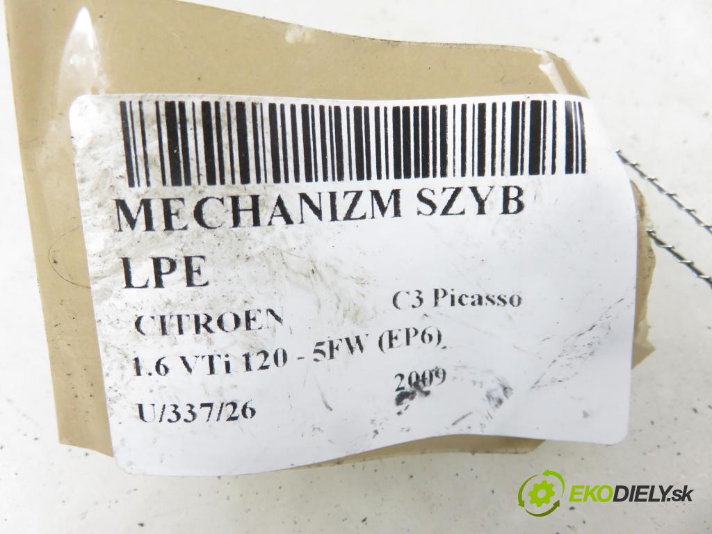 CITROEN C3 Picasso MINIVAN 2009 88,00 1.6 VTi 120 - 5FW (EP6) 1598,00 mechanismus oken 402135G