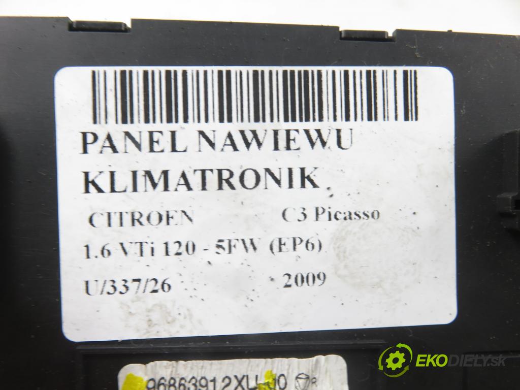 CITROEN C3 Picasso MINIVAN 2009 88,00 1.6 VTi 120 - 5FW (EP6) 1598,00 Panel topení KLIMATRONIK 966863912XU
