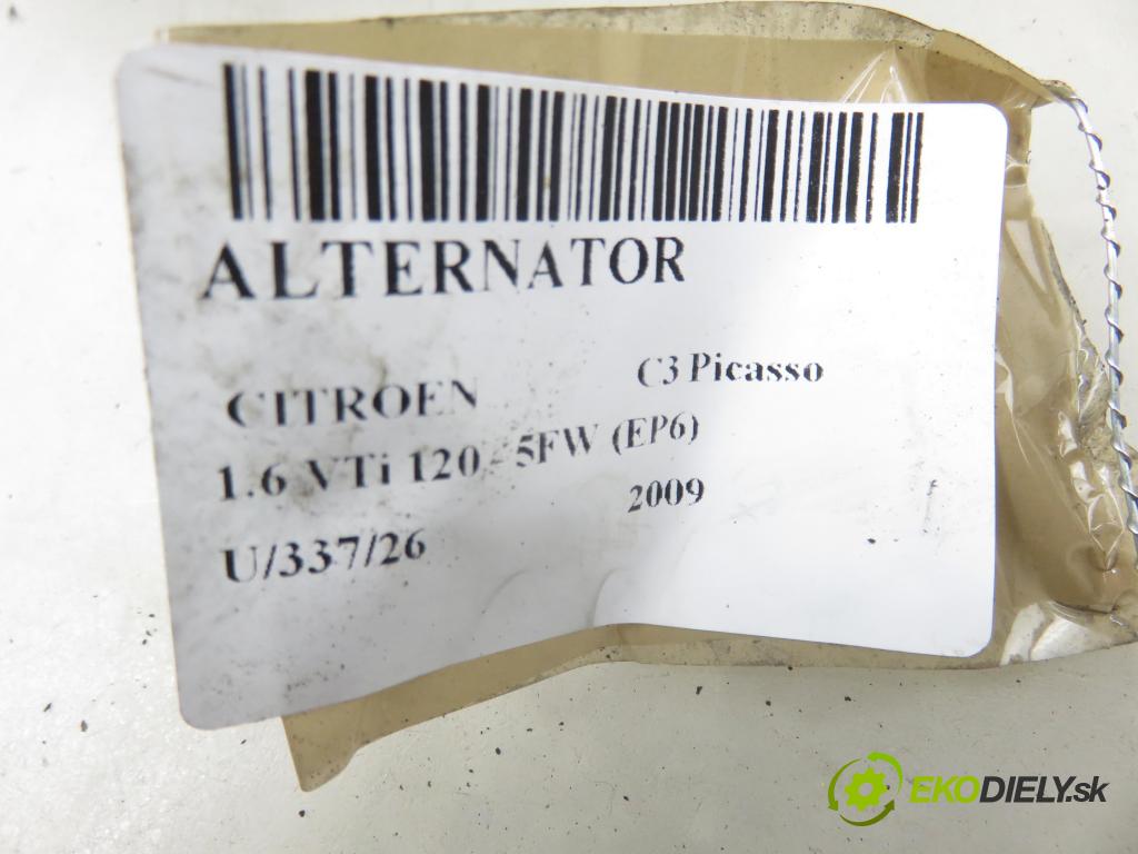 CITROEN C3 Picasso MINIVAN 2009 88,00 1.6 VTi 120 - 5FW (EP6) 1598,00 Alternátor A005TG0881ZEB (Alternátor)