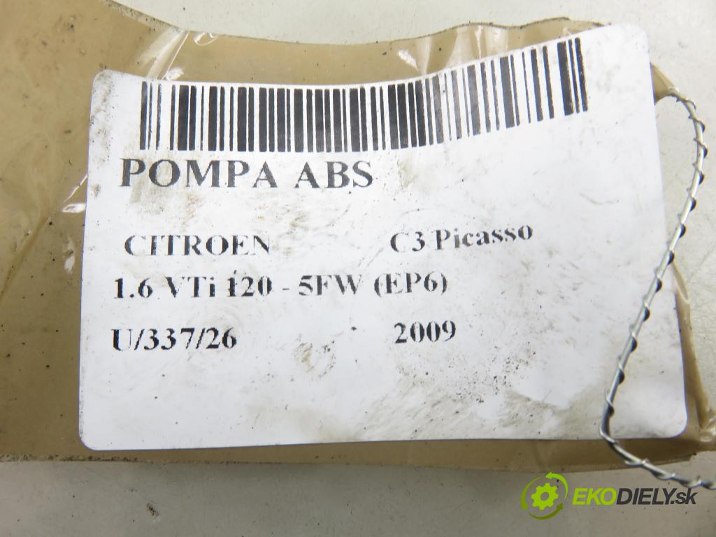 CITROEN C3 Picasso MINIVAN 2009 88,00 1.6 VTi 120 - 5FW (EP6) 1598,00 Pumpa ABS 9665370880 ; 10020603594 ; 10096039033 (Pumpa ABS)
