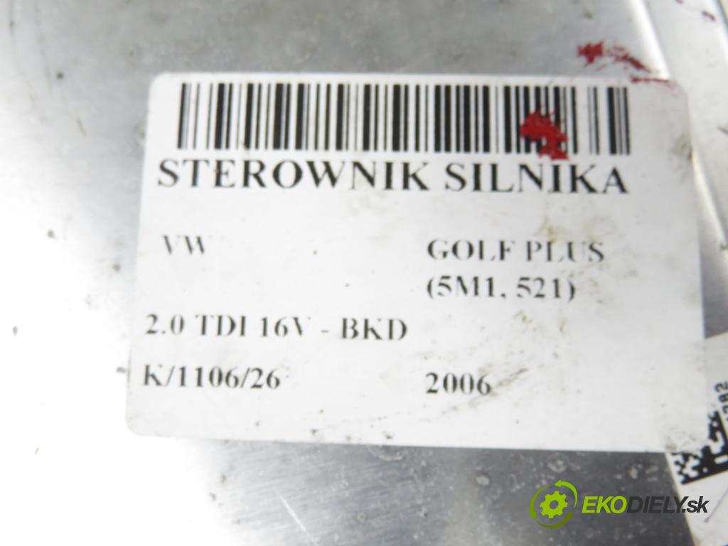 VW GOLF PLUS (5M1, 521) MINIVAN 2006 103,00 2.0 TDI 16V - BKD 1968,00 řídící jednotka motora 03G906021KS ; 0281013235
