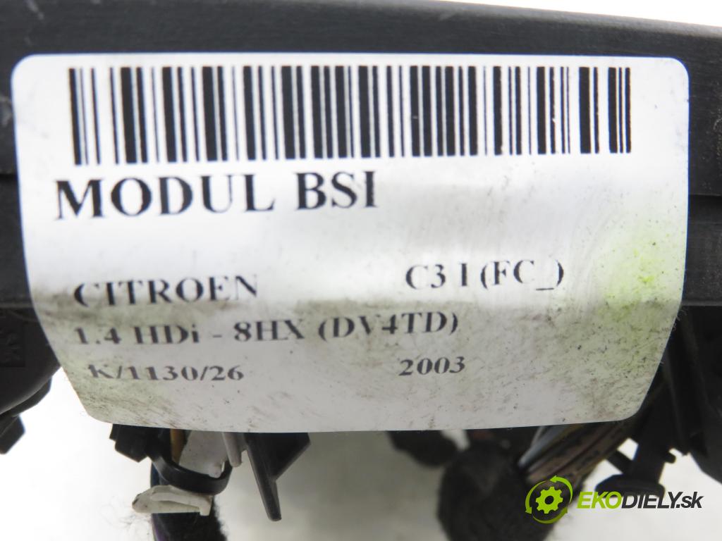 CITROEN C3 I (FC_) HB 2003 50,00 1.4 HDi - 8HX (DV4TD) 1398,00 MODUL BSI S118085200H ; 9649811480