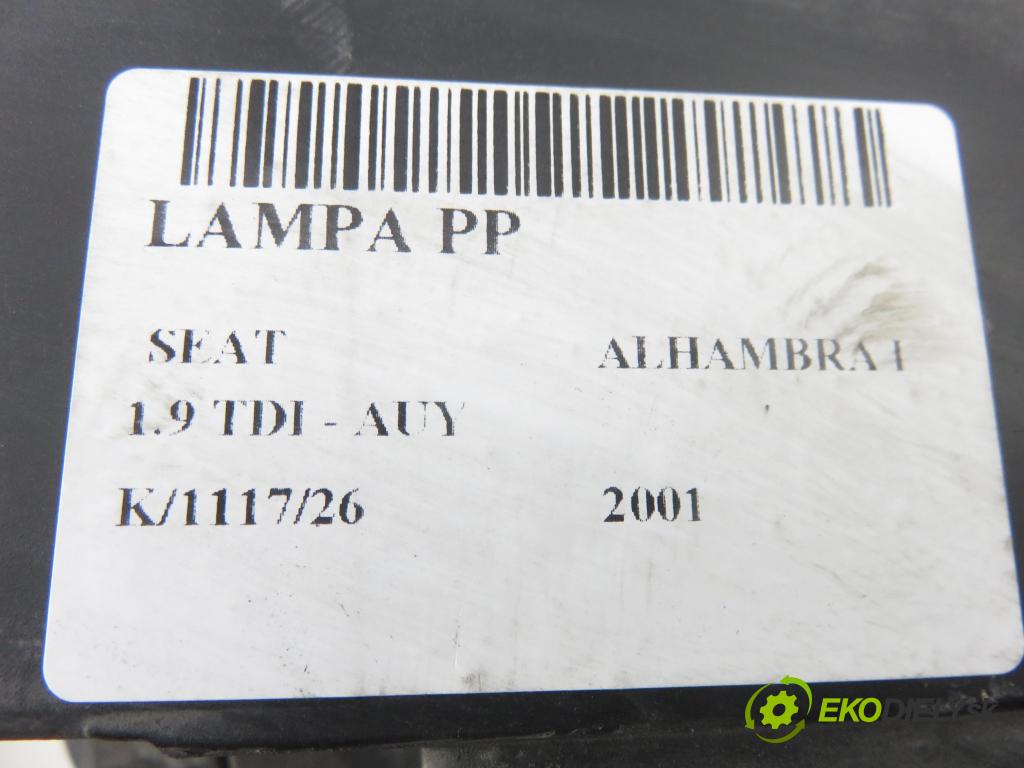SEAT ALHAMBRA (7V8, 7V9) MINIVAN 2001 85,00 1.9 TDI PD 115 - AUY 1896,00 světlo PP 0301182212 ; 7M7941016H