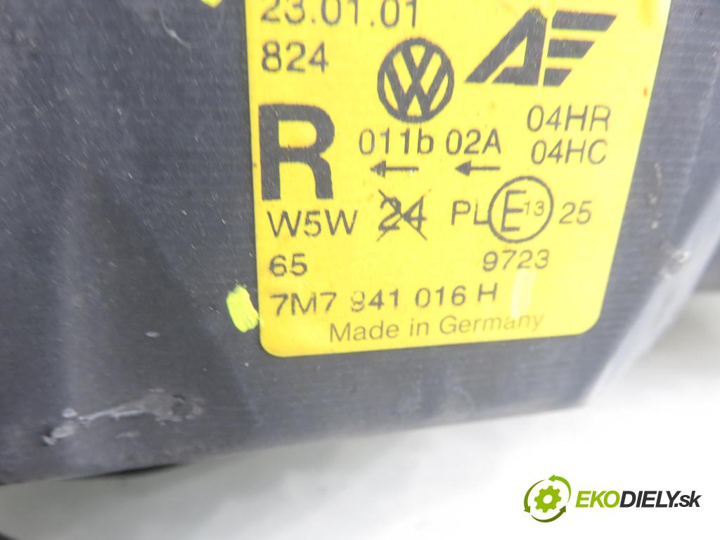 SEAT ALHAMBRA (7V8, 7V9) MINIVAN 2001 85,00 1.9 TDI PD 115 - AUY 1896,00 světlo PP 0301182212 ; 7M7941016H