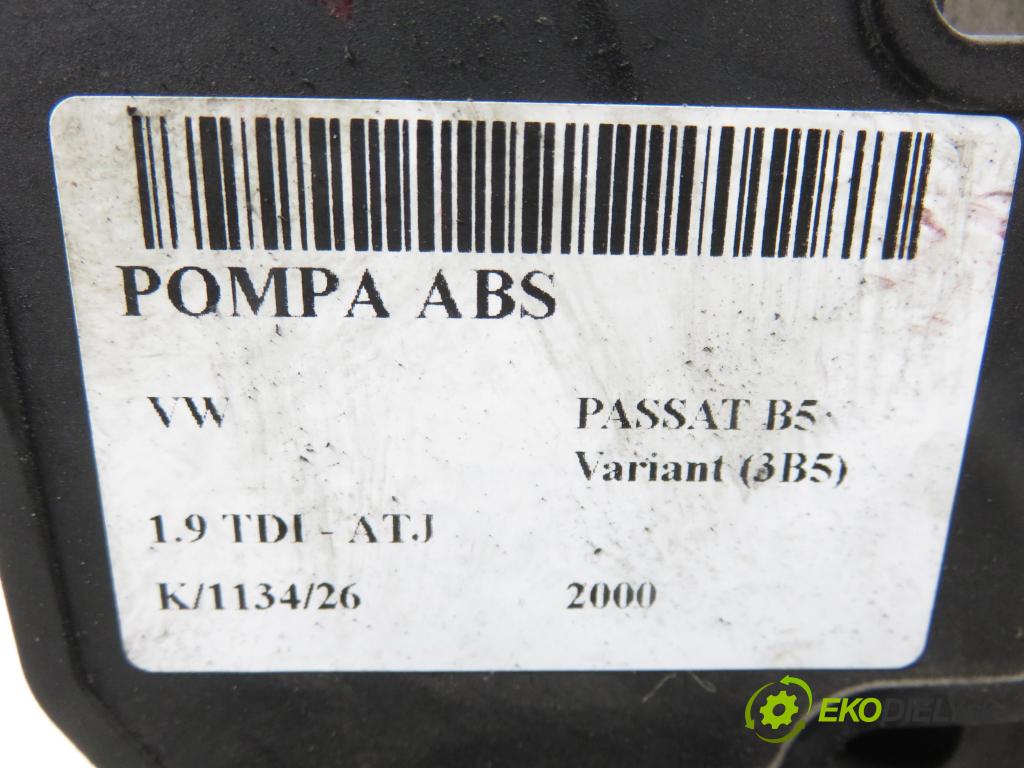 VW PASSAT B5 Variant (3B5) KOMBI 2000 85,00 1.9 TDI - ATJ 1896,00 Pumpa ABS 8E0614111T ; 0265202401 (Pumpa ABS)