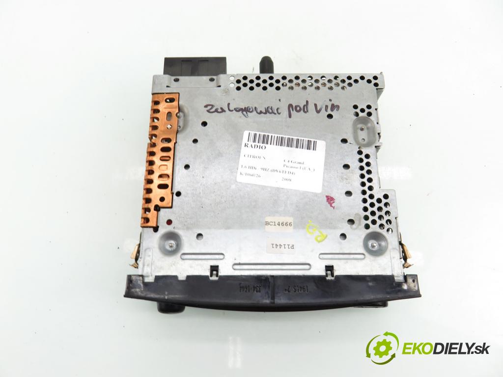 CITROEN C4 Grand Picasso I (UA_) MINIVAN 2008 80,00 1.6 HDi - 9HZ (DV6TED4) 1560,00 RADIO CD 96646223XT