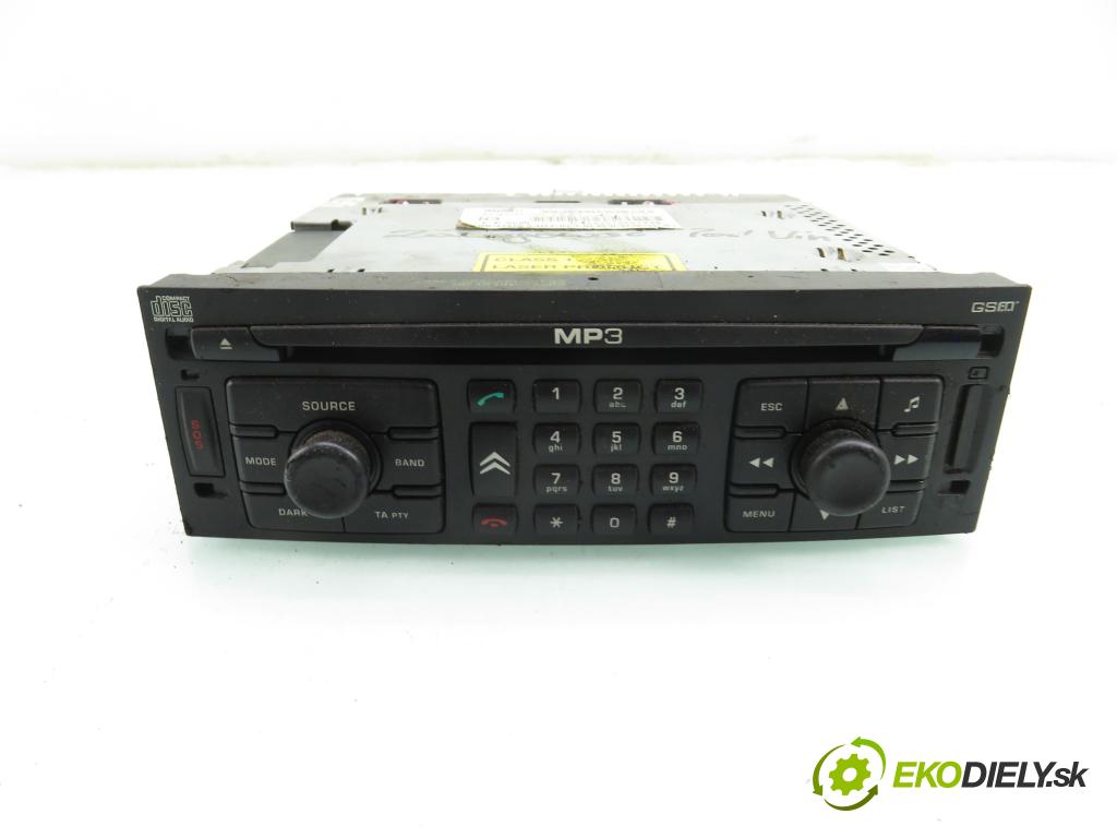 CITROEN C8 (EA_, EB_) MINIVAN 2007 100,00 2.0 HDi 135 - RHR (DW10BTED4) 1997,00 RADIO CD 14012801XT