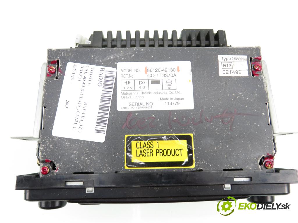 TOYOTA RAV 4 II (_A2_) SUV 2005 85,00 2.0 D-4D 4WD 116 - 1CD-FTV 1995,00 RADIO CD 8612042130