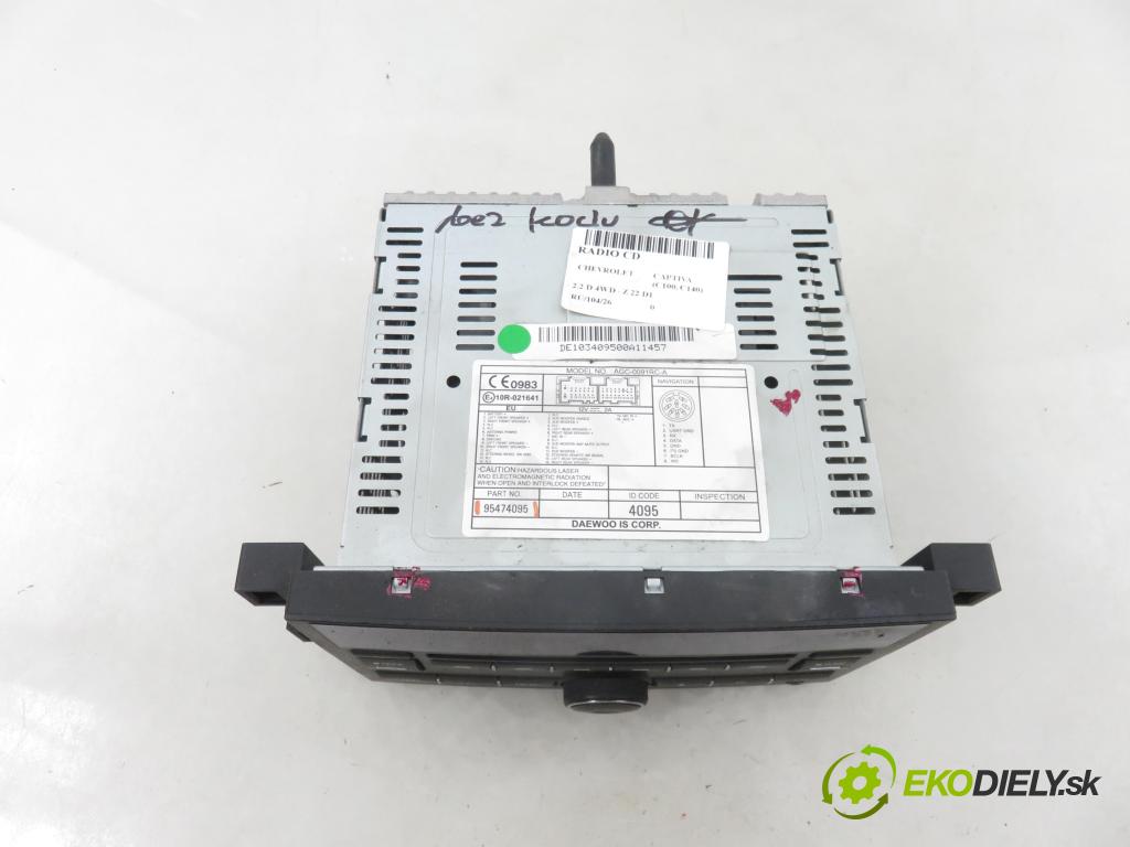 CHEVROLET CAPTIVA (C100, C140) SUV 2011 135,00 2.2 D 4WD - Z 22 D1 2231,00 RADIO CD 95474095