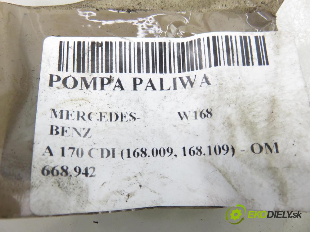 MERCEDES-BENZ KLASA A (W168) HB 2001 70,00 A 170 CDI 95 - OM 668.942 1689,00 Pumpa paliva 72277900 ; 1684702094