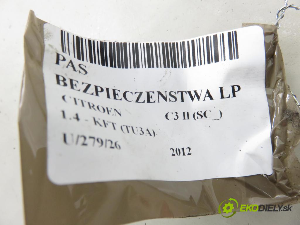 CITROEN C3 II (SC_) HB 2012 54,00 1.4 - KFT (TU3A) 1360,00 Držiak bezpečnostný LP 96771569XX ; 34126247