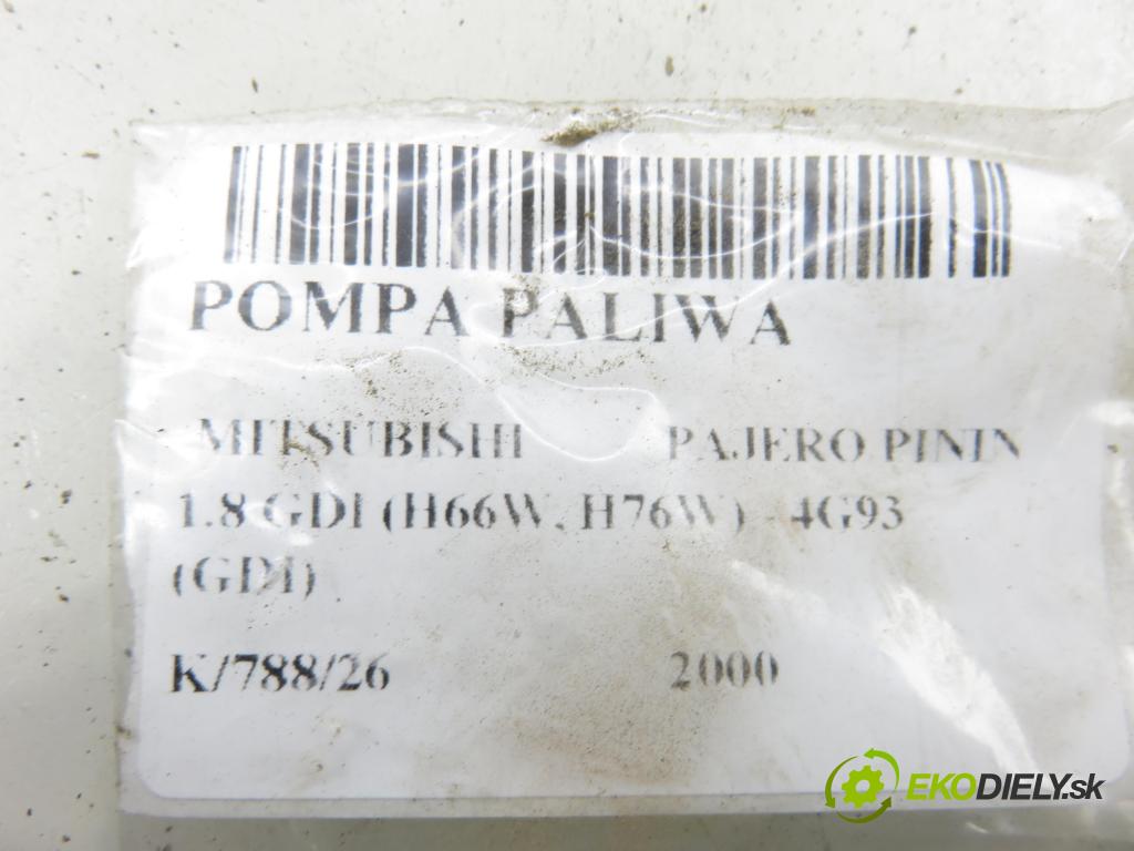 MITSUBISHI PAJERO PININ (H6_W, H7_W) TERENOWY 2000 88,00 1.8 GDI (H66W, H76W) - 4G93 (GDI) 1834,00 pumpa paliva MR373744