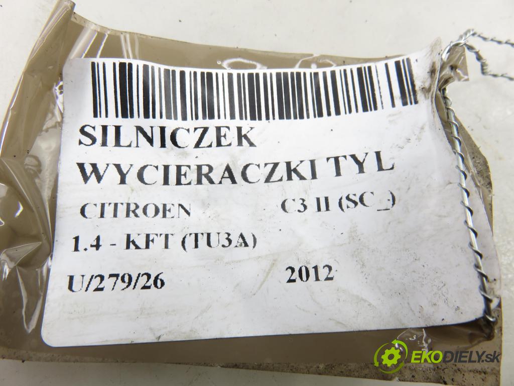 CITROEN C3 II (SC_) HB 2012 54,00 1.4 - KFT (TU3A) 1360,00 motorek stěrače ZADNÍ: 9683382380 ; W000006779