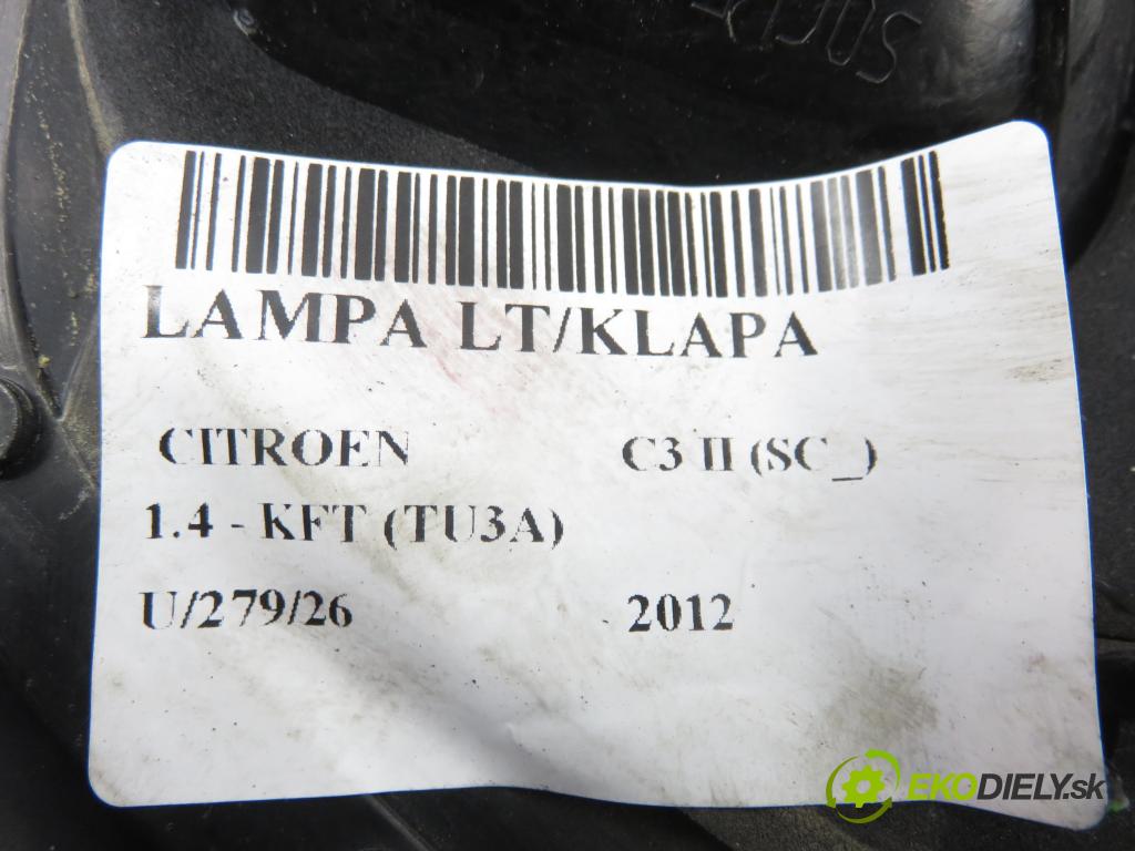 CITROEN C3 II (SC_) HB 2012 54,00 1.4 - KFT (TU3A) 1360,00 Svetlo ľavé zadné kufor 9685225580