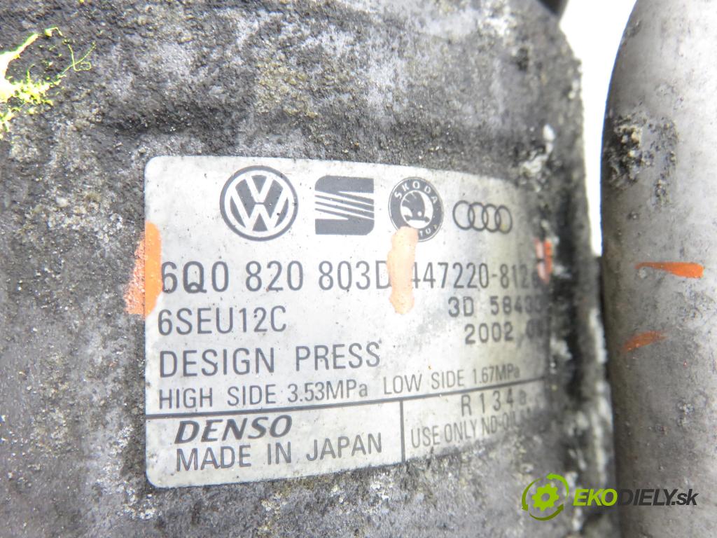 SKODA FABIA I (6Y2) HB 2002 74,00 1.9 TDI PD 100 - ATD 1896,00 KOMPRESOR: klimatizácie 6Q0820803D ; 4472208126 (Kompresor klimatizácie)