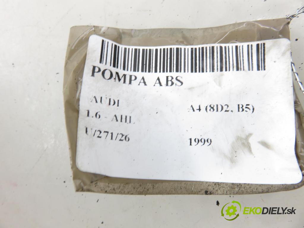 AUDI A4 (8D2, B5) SEDAN 1999 74,00 1.6 - AHL 1595,00 pumpa ABS 8E0614111AB ; 0265216559 ; 0273004281 (Pumpa ABS)