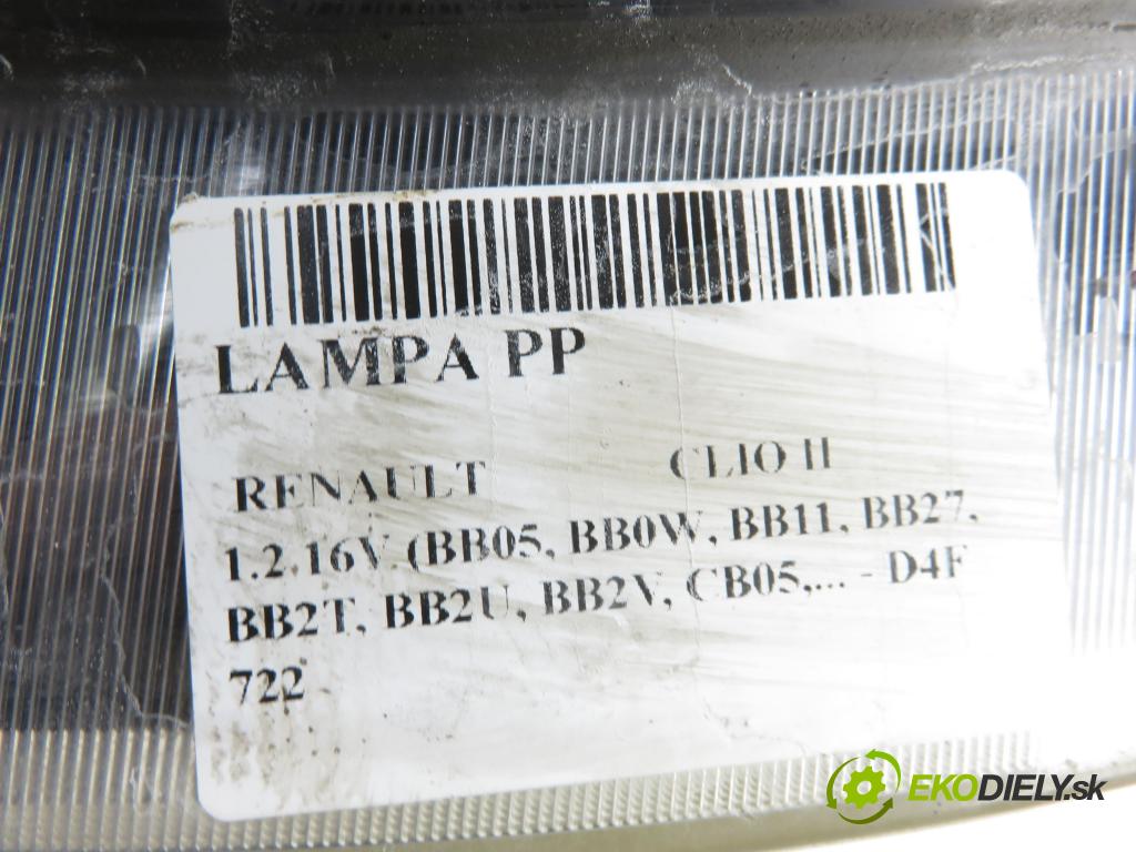 RENAULT CLIO II (BB_, CB_) HB 2003 55,00 1.2 16V (BB05, BB0W, BB11, BB27, BB2T, BB2U, BB2V, 1149,00 Svetlo PP