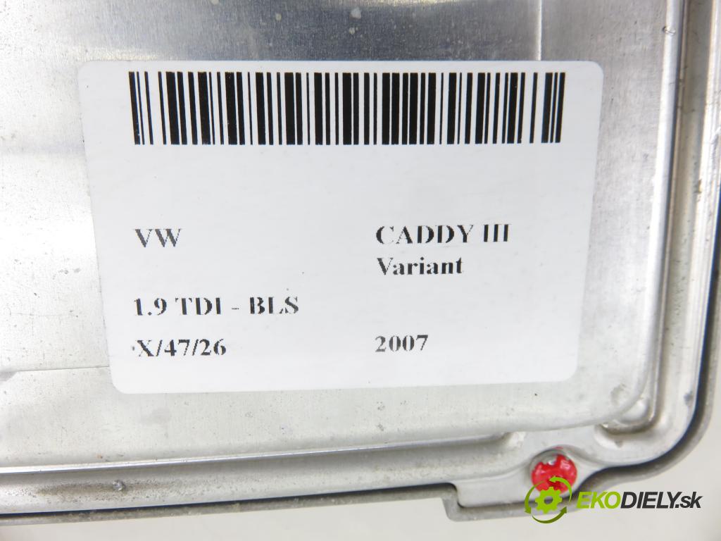 VW CADDY III Variant (2KB, 2KJ, 2CB, 2CJ) KOMBIVAN 2007 77,00 1.9 TDI PD 105 1896,00 Riadiaca jednotka Motor 0281014073 ; 03G906021PD