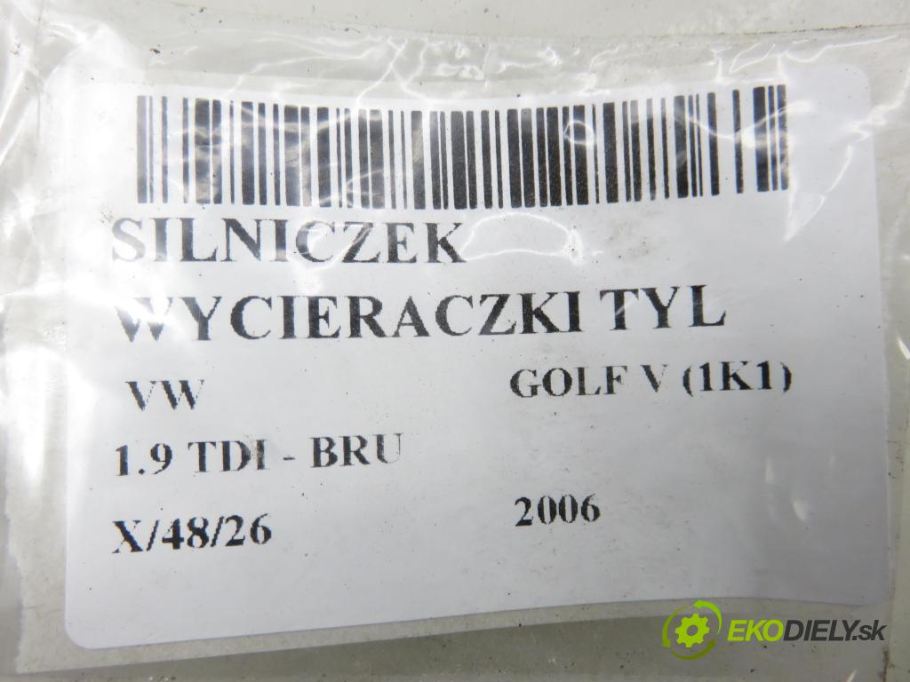 VW GOLF V (1K1) HB 2006 66,00 1.9 TDI PD 90 - BRU 1896,00 motorek stěrače ZADNÍ: 0390201800 ; 1K6955711B