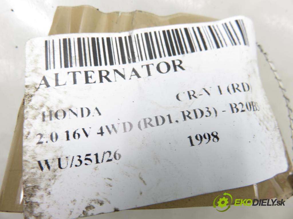 HONDA CR-V I (RD) SUV 1998 94,00 2.0 16V 4WD (RD1, RD3) - B20B3 1972,00 Alternátor 1012119880 (Alternátor)