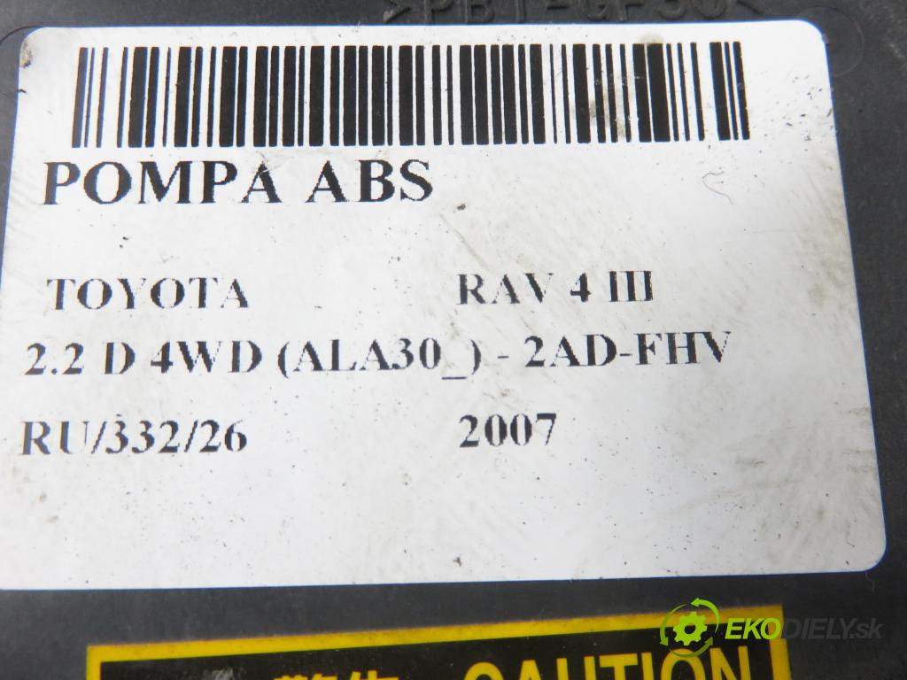 TOYOTA RAV 4 III (_A3_) SUV 2007 130,00 2.2 D 4WD (ALA30_) - 2AD-FHV 2231,00 Pumpa ABS 4454042100 ; 8954142220 ; 1338007970 (Pumpa ABS)