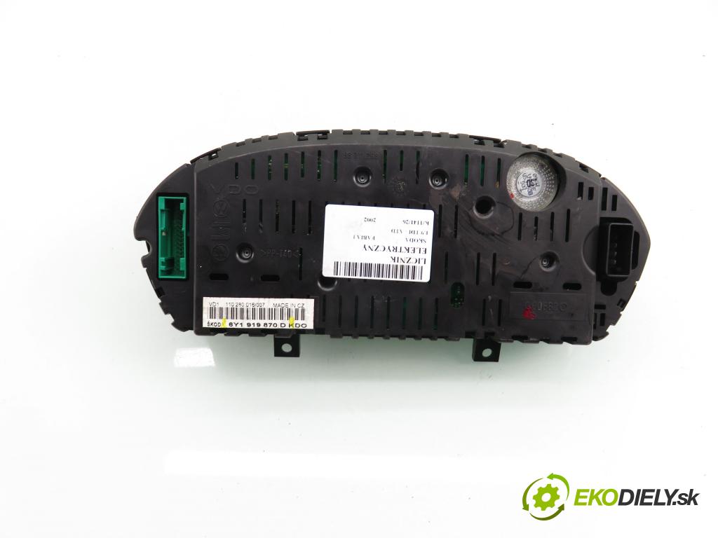 SKODA FABIA I (6Y2) HB 2002 74,00 1.9 TDI PD 100 - ATD 1896,00 prístrojovka elektrický 6Y1919870D