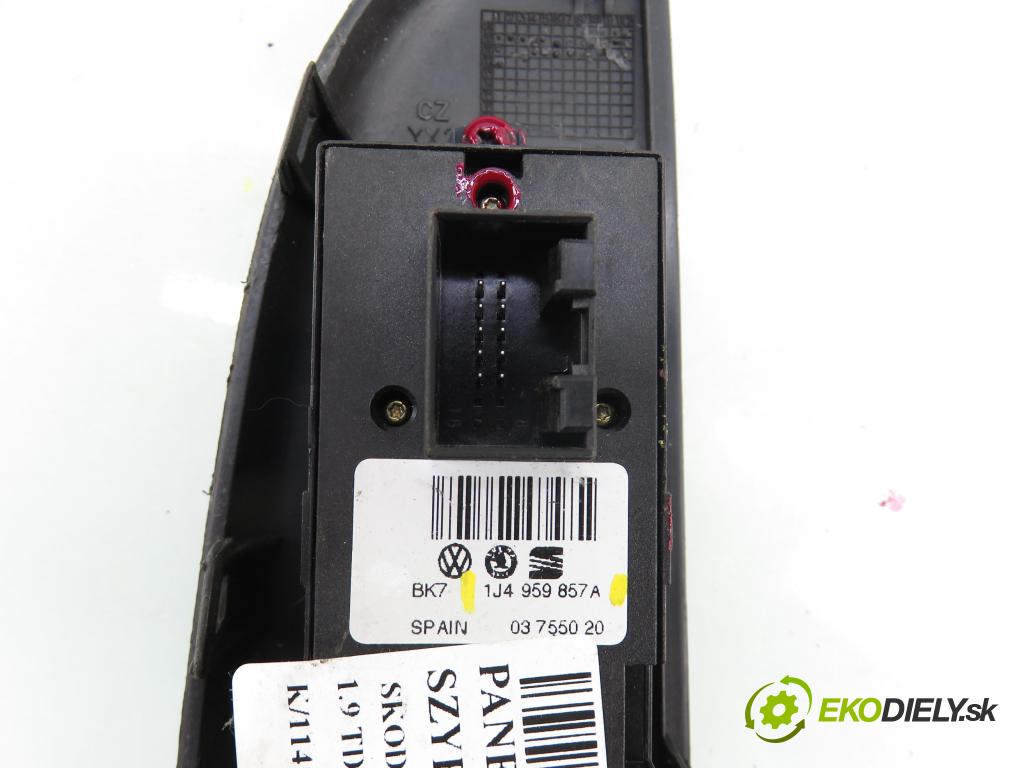SKODA FABIA I (6Y2) HB 2002 74,00 1.9 TDI PD 100 - ATD 1896,00 Panel ovládaní oken 1J4959857A