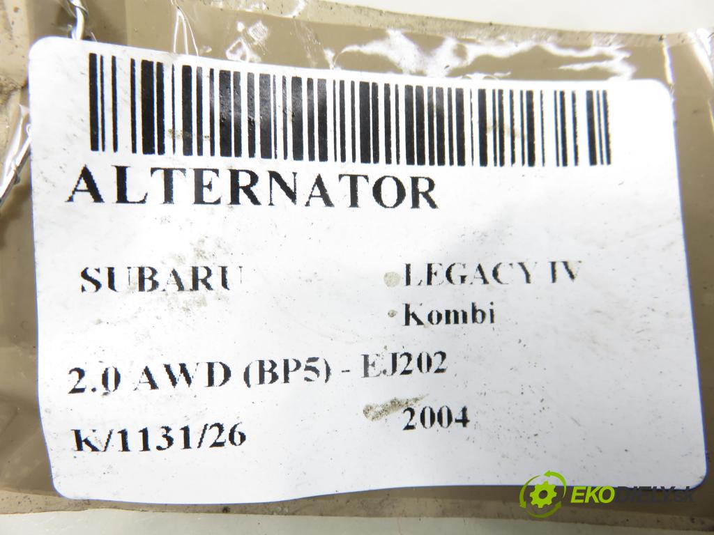 SUBARU LEGACY IV Kombi (BP) KOMBI 2004 101,00 2.0 AWD (BP5) - EJ202 1994,00 Alternátor  (Alternátor)