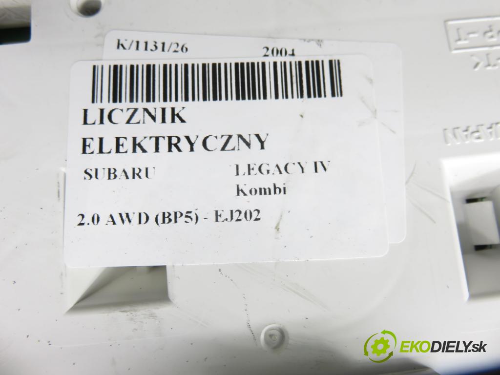 SUBARU LEGACY IV Kombi (BP) KOMBI 2004 101,00 2.0 AWD (BP5) - EJ202 1994,00 Prístrojovka elektrický 85012AG130