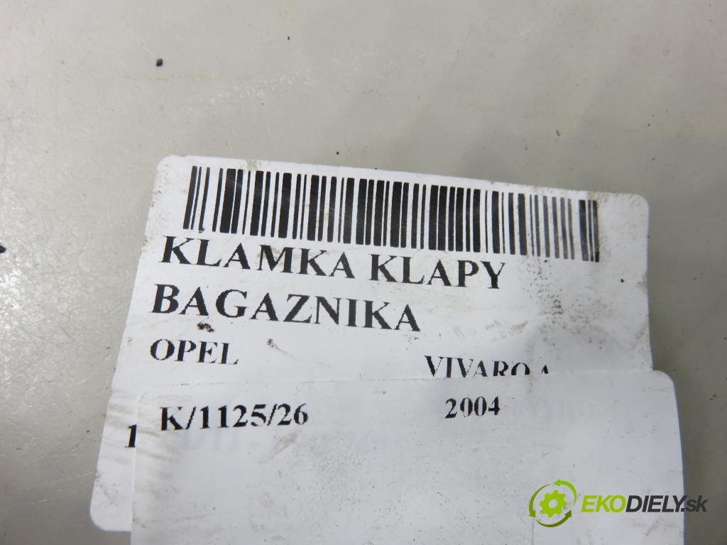 OPEL VIVARO A Skrzynia (X83) FURGON 2004 74,00 1.9 CDTI 101 - F9Q 760 1870,00 Kľučka dverí kufor 8200007345