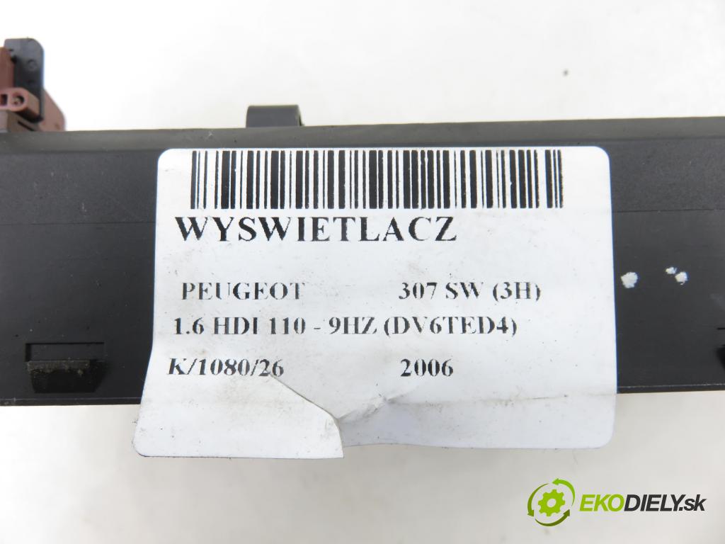 PEUGEOT 307 SW (3H) KOMBI 2006 80,00 1.6 HDI 110 - 9HZ (DV6TED4) 1560,00 ZOBRAZIT: 9649862680