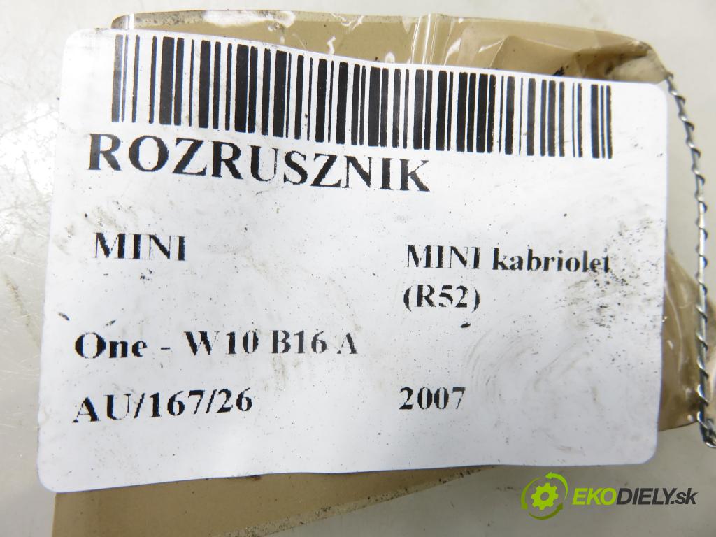 MINI MINI kabriolet (R52) CABRIO 2007 66,00 One - W10 B16 A 1598,00 startér 0001106019 (Startér)
