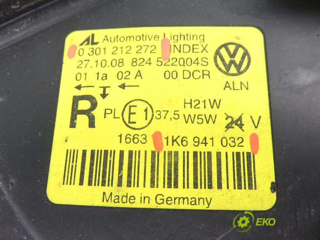 VW GOLF V Variant (1K5) KOMBI 2009 103,00 2.0 TDI 16V - CBDB 1968,00 Svetlo PP 1K6941032 ; 0301212272