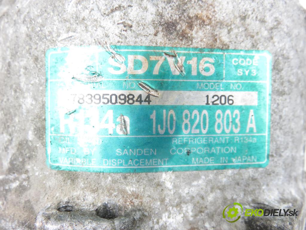 VW BORA (1J2) SEDAN 2000 74,00 1.6 - AKL 1595,00 KOMPRESOR: klimatizácie 1J0820803A (Kompresor klimatizácie)