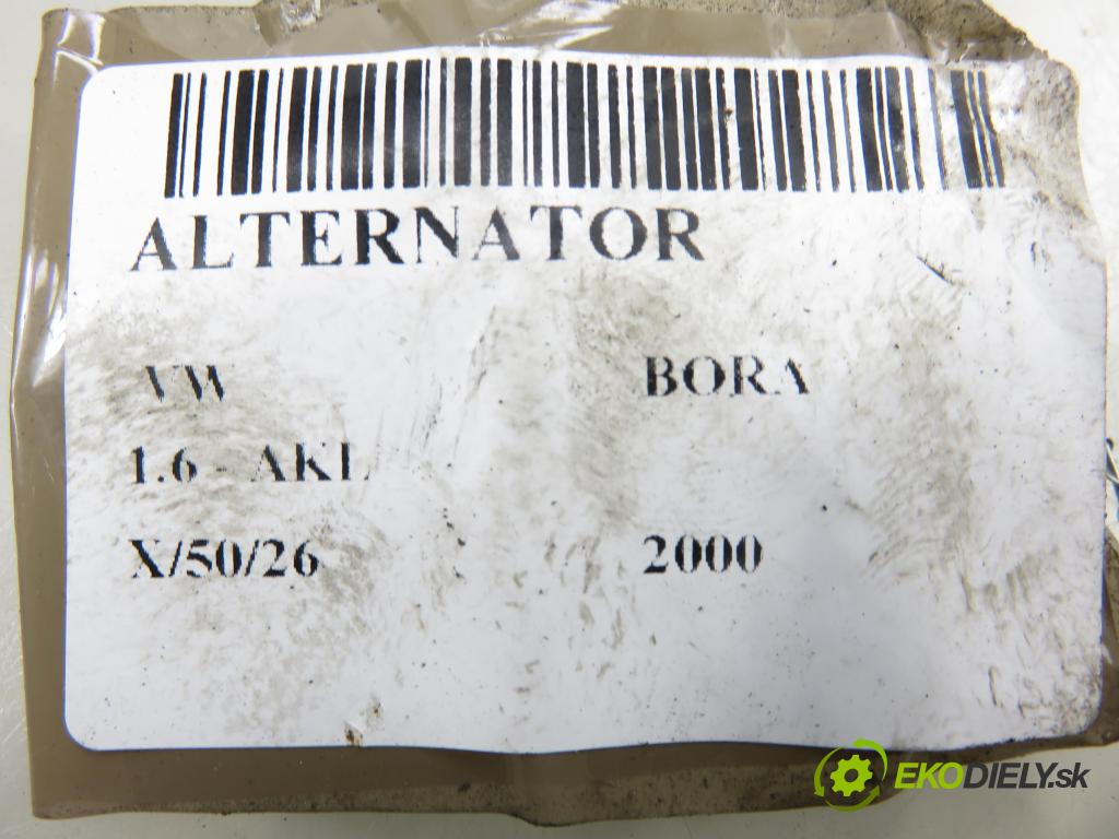 VW BORA (1J2) SEDAN 2000 74,00 1.6 - AKL 1595,00 Alternátor 028903028D ; 0124325003 (Alternátor)