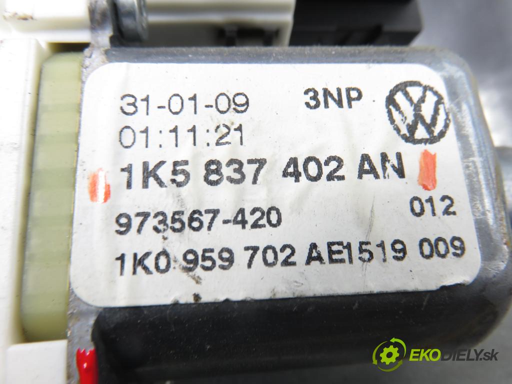 VW GOLF V Variant (1K5) KOMBI 2009 103,00 2.0 TDI 16V - CBDB 1968,00 mechanismus oken PPE 1K5837462B ; 1K0959792P ; 1K5837402AN