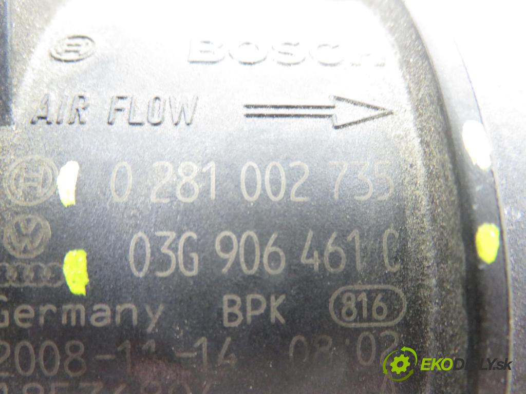 VW GOLF V Variant (1K5) KOMBI 2009 103,00 2.0 TDI 16V - CBDB 1968,00 váha vzduchu vzduchu F00C2G7046 ; 0281002735 ; 03G906461C