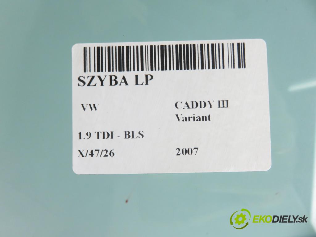 VW CADDY III Variant (2KB, 2KJ, 2CB, 2CJ) KOMBIVAN 2007 77,00 1.9 TDI PD 105 1896,00 okno LP