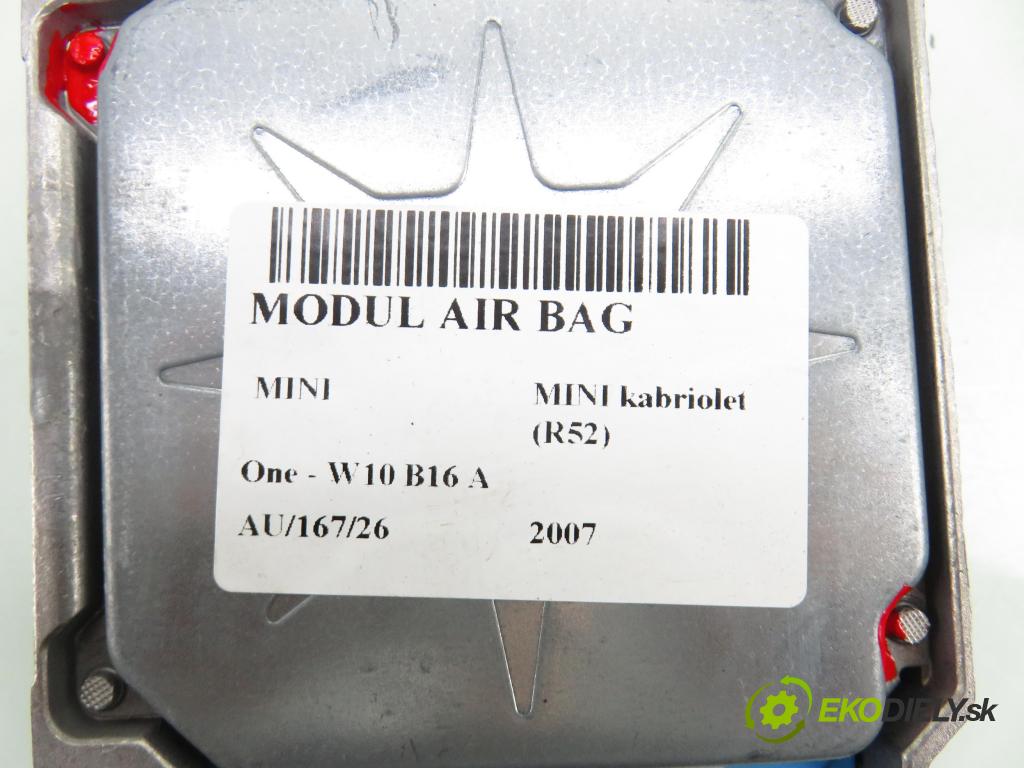 MINI MINI kabriolet (R52) CABRIO 2007 66,00 One - W10 B16 A 1598,00 MODUL air BAG 0285001682 ; 6962531