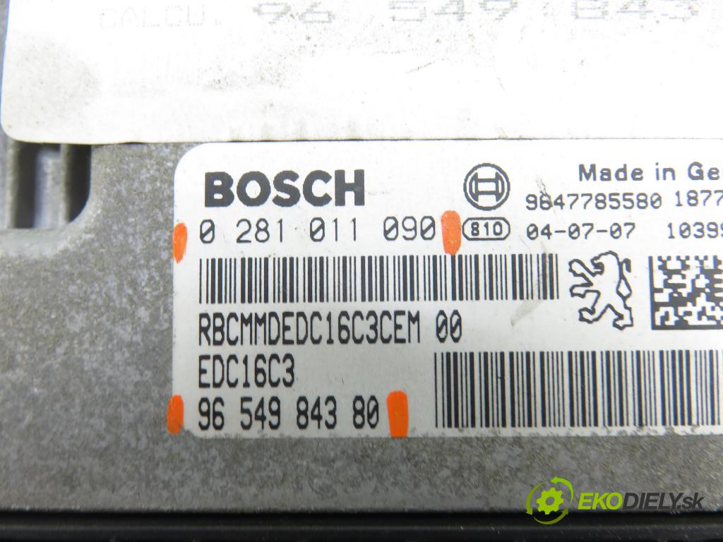 PEUGEOT 307 (3A/C) HB 2004 50,00 1.4 HDi - 8HZ (DV4TD) 1398,00 Riadiaca jednotka Motor 0281011090 ; 9654984380
